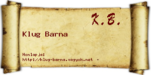 Klug Barna névjegykártya