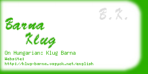 barna klug business card